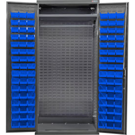 Configurable Wardrobe Cabinet, 36"W x 24"D x 78"H, 96 Blue Bins