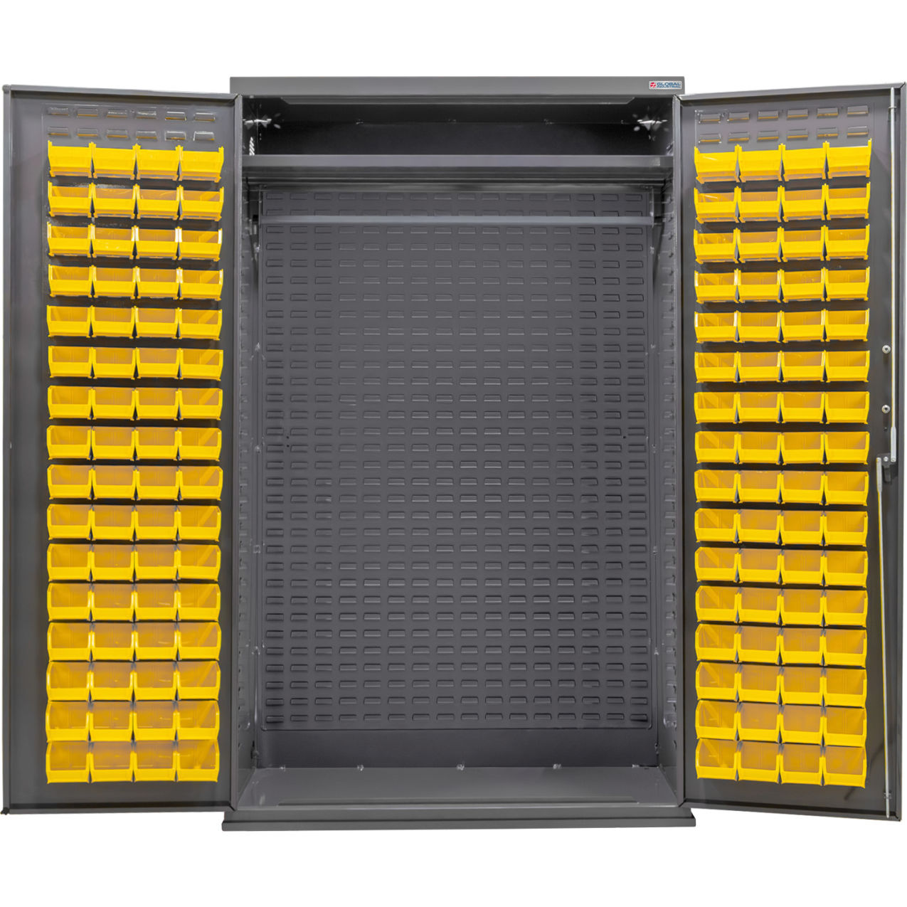 Configurable Wardrobe Cabinet, 48"W x 24"D x 78"H, 120 Yellow Bins