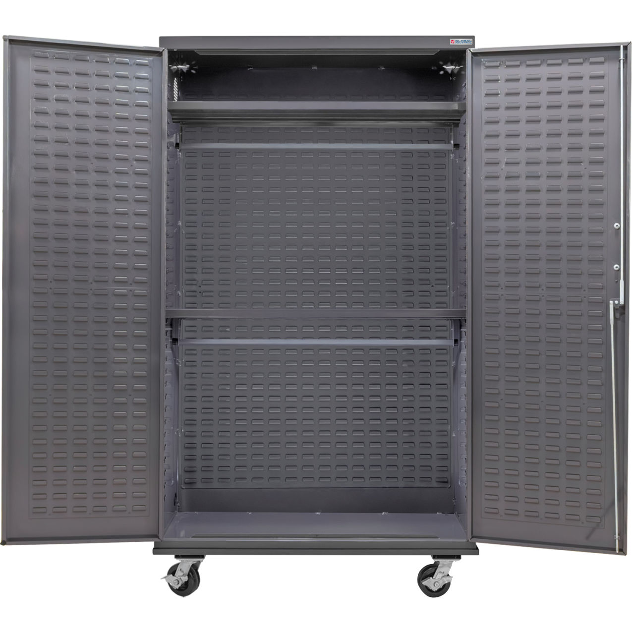 Configurable Mobile Wardrobe Cabinet, 48"W x 24"D x 85"H, 2 Shelves