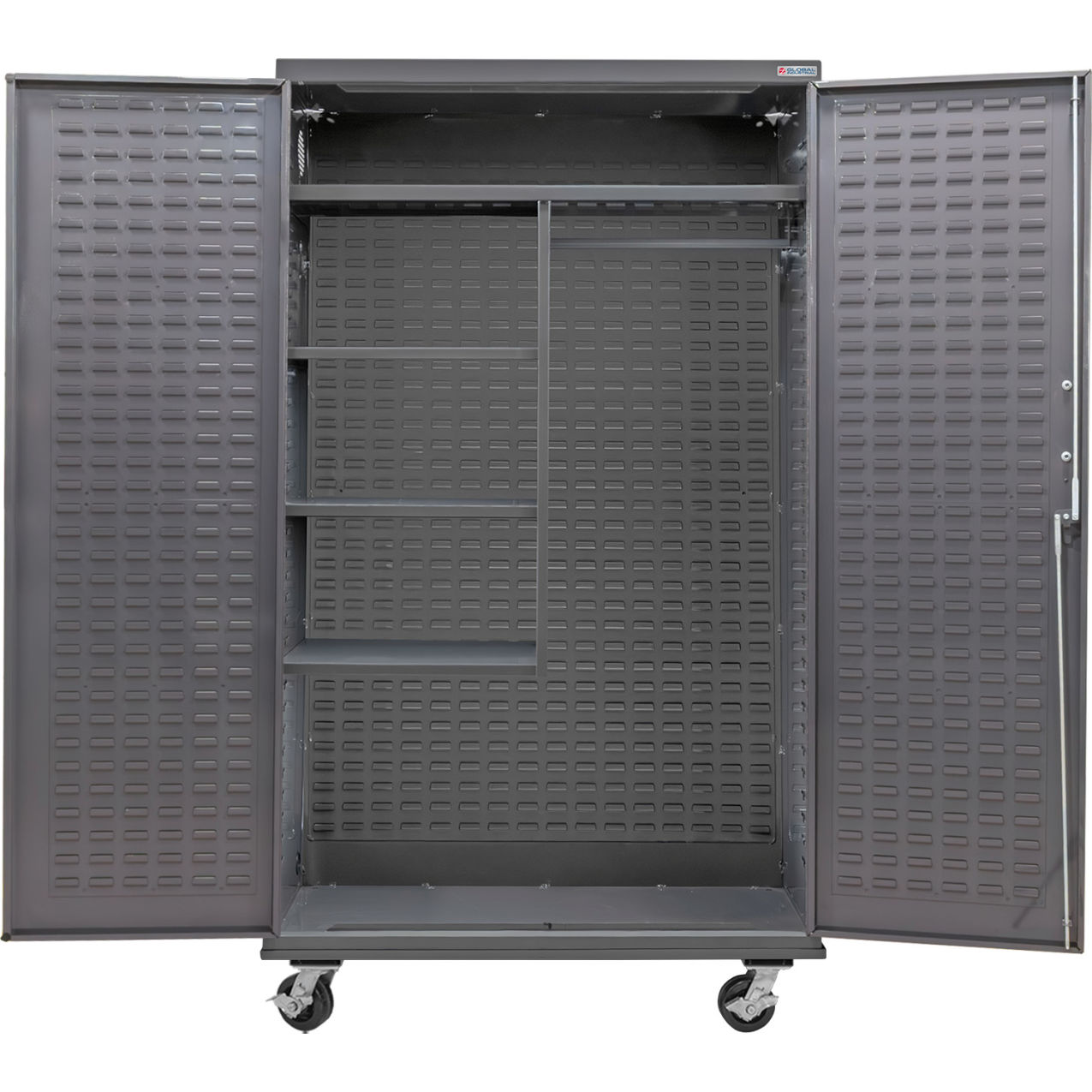 Configurable Mobile Combination Cabinet, 48"W x 24"D x 85"H, 4 Shelves