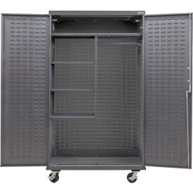 Configurable Mobile Combination Charging Cabinet, 48"W x 24"D x 85"H, 4 Shelves