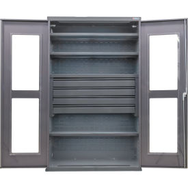 Clear-View Configurable Drawer Cabinet, 48"W x 24"D x 78"H, 4 Shelves, 4 Drawers
