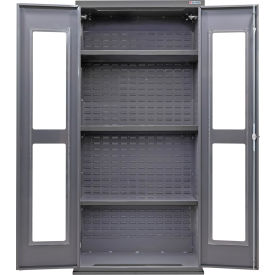 Clear-View Configurable Shelf Cabinet, 36"W x 24"D x 78"H, 3 Shelves
