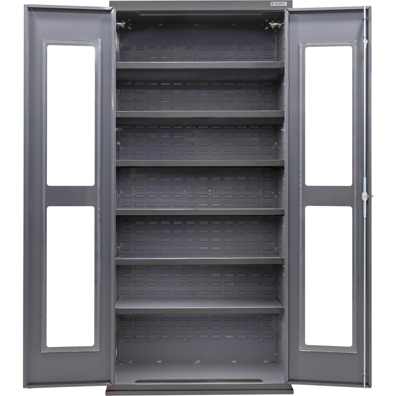 Clear-View Configurable Shelf Cabinet, 36"W x 24"D x 78"H, 6 Shelves