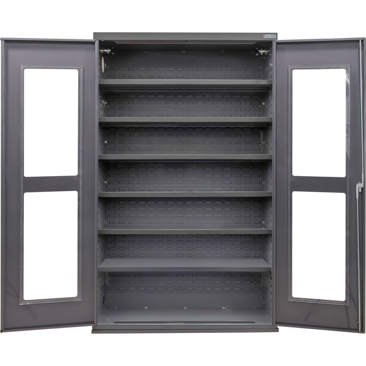 Clear-View Configurable Shelf Cabinet, 48"W x 24"D x 78"H, 6 Shelves