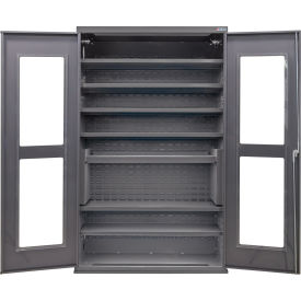 Clear-View Configurable Shelf Cabinet, 48"W x 24"D x 78"H, 7 Shelves