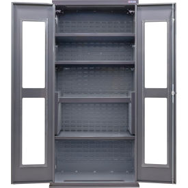 Clear-View Configurable Charging Cabinet, 36"W x 24"D x 78"H, 4 Shelves