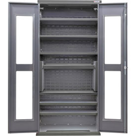 Clear-View Configurable Charging Cabinet, 36"W x 24"D x 78"H, 7 Shelves