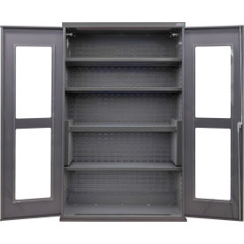 Clear-View Configurable Charging Cabinet, 48"W x 24"D x 78"H, 4 Shelves