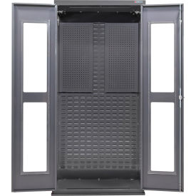 Clear-View Configurable Pegboard Cabinet, 36"W x 24"D x 78"H