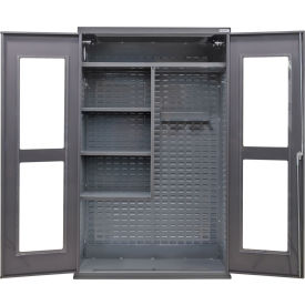 Clear-View Configurable Janitorial Cabinet, 48"W x 24"D x 78"H, 4 Shelves