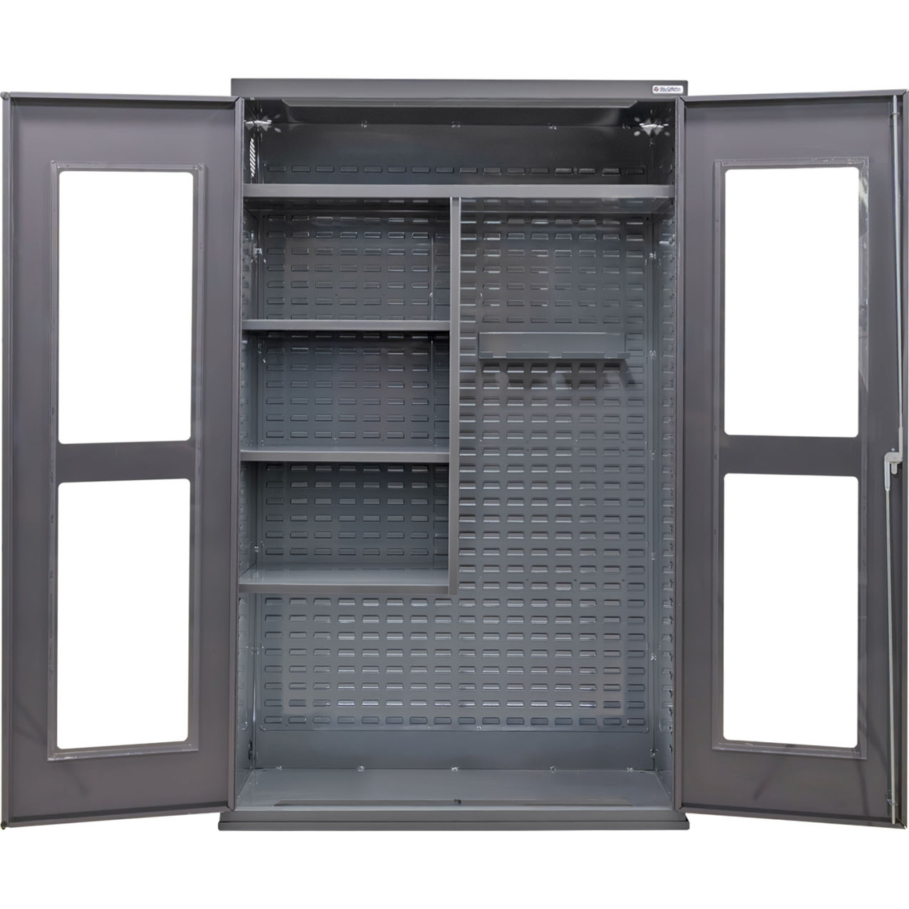 Clear-View Configurable Janitorial Charging Cabinet, 48"Wx24"Dx78"H, 4 Shelves