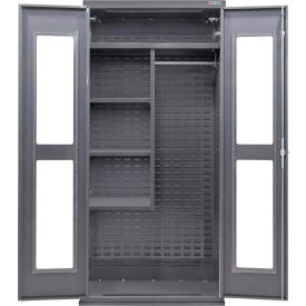Clear-View Configurable Combination Cabinet, 36"W x 24"D x 78"H, 4 Shelves