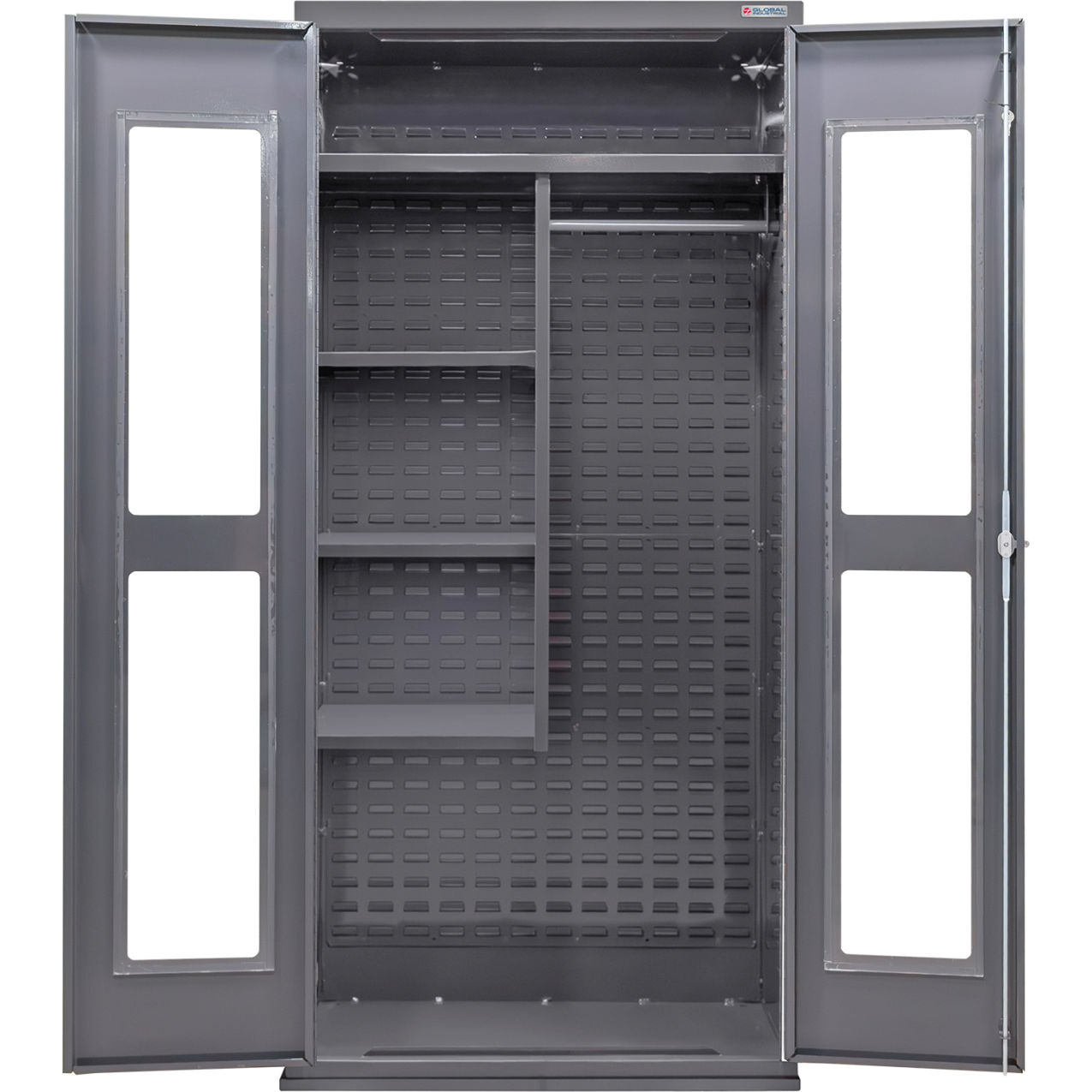 Clear-View Configurable Combination Charging Cabinet, 36"Wx24"Dx78"H, 4 Shelves