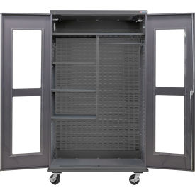 Clear-View Configurable Mobile Combination Cabinet, 48"W x 24"D x 85"H, 4 Shelves