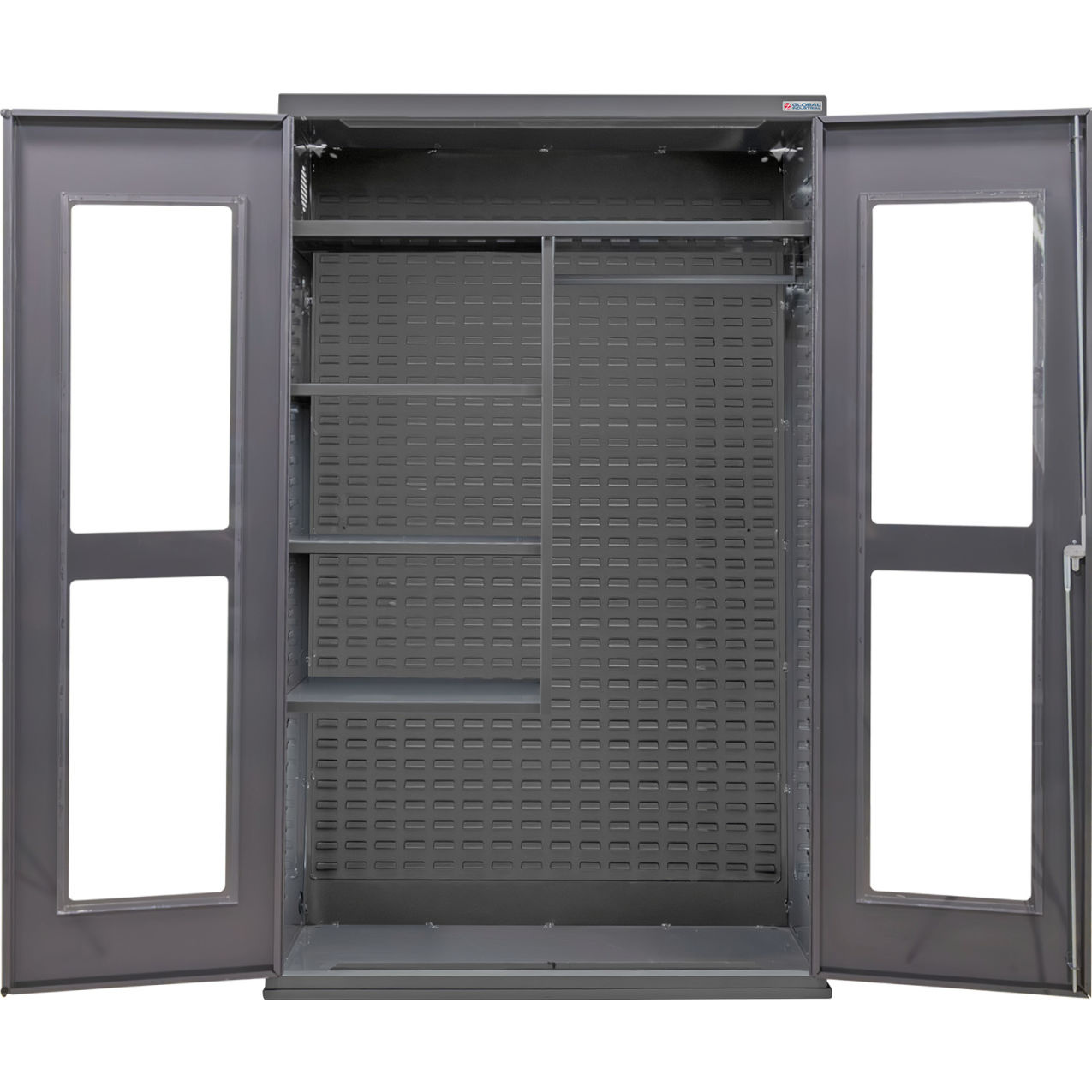 Clear-View Configurable Combination Charging Cabinet, 48"Wx24"Dx78"H, 4 Shelves