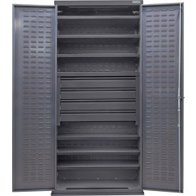 E-Locking Configurable Drawer Cabinet, 36"W x 24"D x 78"H, 6 Shelves, 4 Drawers