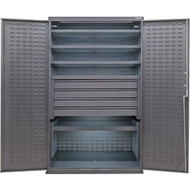 E-Locking Configurable Drawer Cabinet, 48"W x 24"D x 78"H, 5 Shelves, 4 Drawers