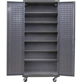E-Locking Configurable Mobile Shelf Cabinet, 36"W x 24"D x 85"H, 6 Shelves