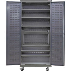 E-Locking Configurable Mobile Shelf Cabinet, 36"W x 24"D x 85"H, 7 Shelves