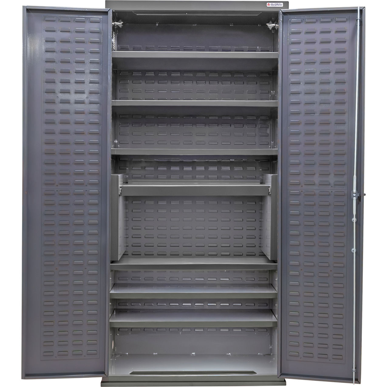 E-Locking Configurable Shelf Cabinet, 36"W x 24"D x 78"H, 7 Shelves