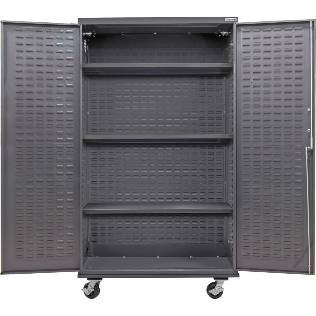 E-Locking Configurable Mobile Shelf Cabinet, 48"W x 24"D x 85"H, 3 Shelves