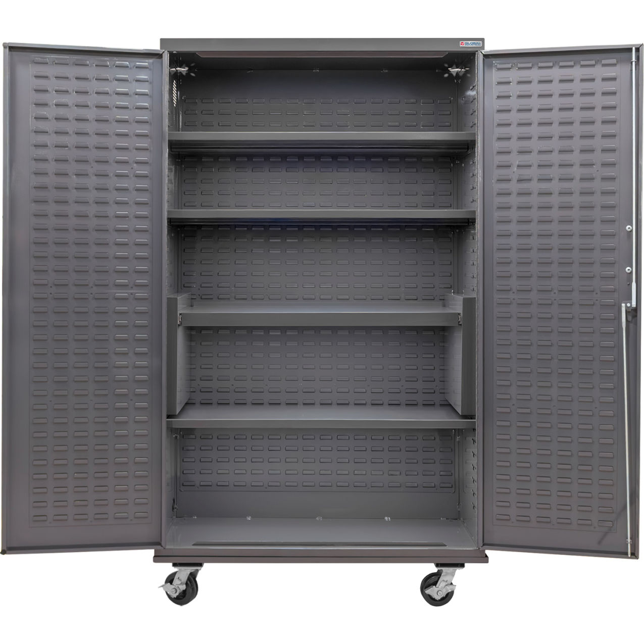 E-Locking Configurable Mobile Shelf Cabinet, 48"W x 24"D x 85"H, 4 Shelves