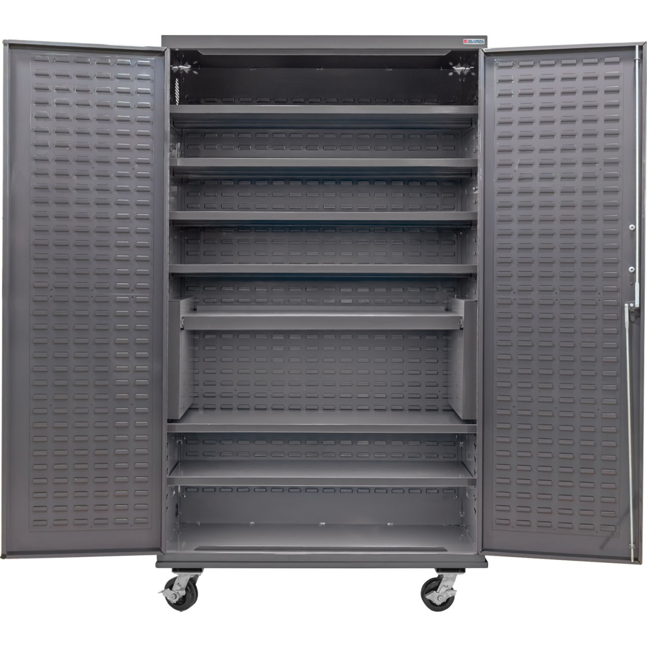 E-Locking Configurable Mobile Shelf Cabinet, 48"W x 24"D x 85"H, 7 Shelves