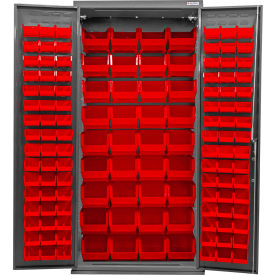 E-Locking Configurable Charging Cabinet, 36"W x 24"D x 78"H, 132 Red Bins