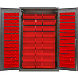 E-Locking Configurable Charging Cabinet, 48"W x 24"D x 78"H, 150 Red Bins