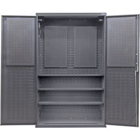 E-Locking Configurable Pegboard Cabinet, 48"W x 24"D x 78"H, 3 Shelves