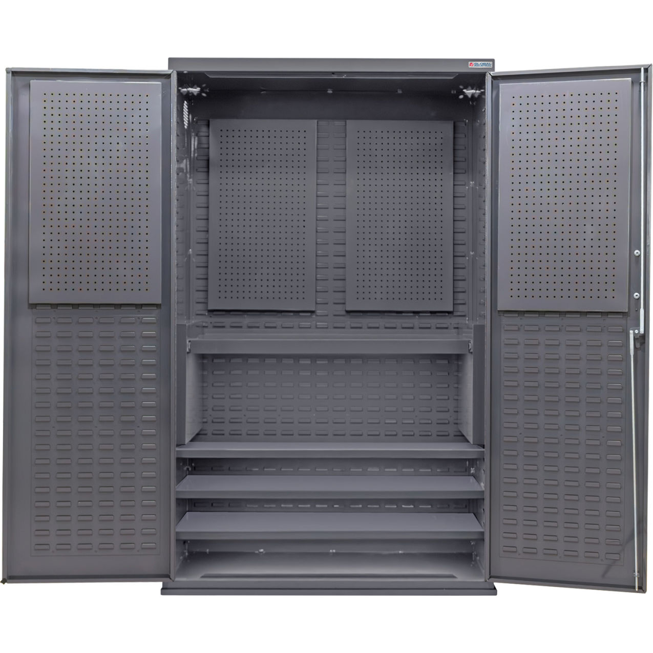 E-Locking Configurable Pegboard Cabinet, 48"W x 24"D x 78"H, 4 Shelves