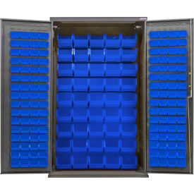 E-Locking Configurable Pegboard Cabinet, 48"W x 24"D x 78"H, 48 Blue Bins