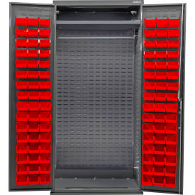 E-Locking Configurable Wardrobe Cabinet, 36"Wx24"Dx78"H, 96 Red Bins
