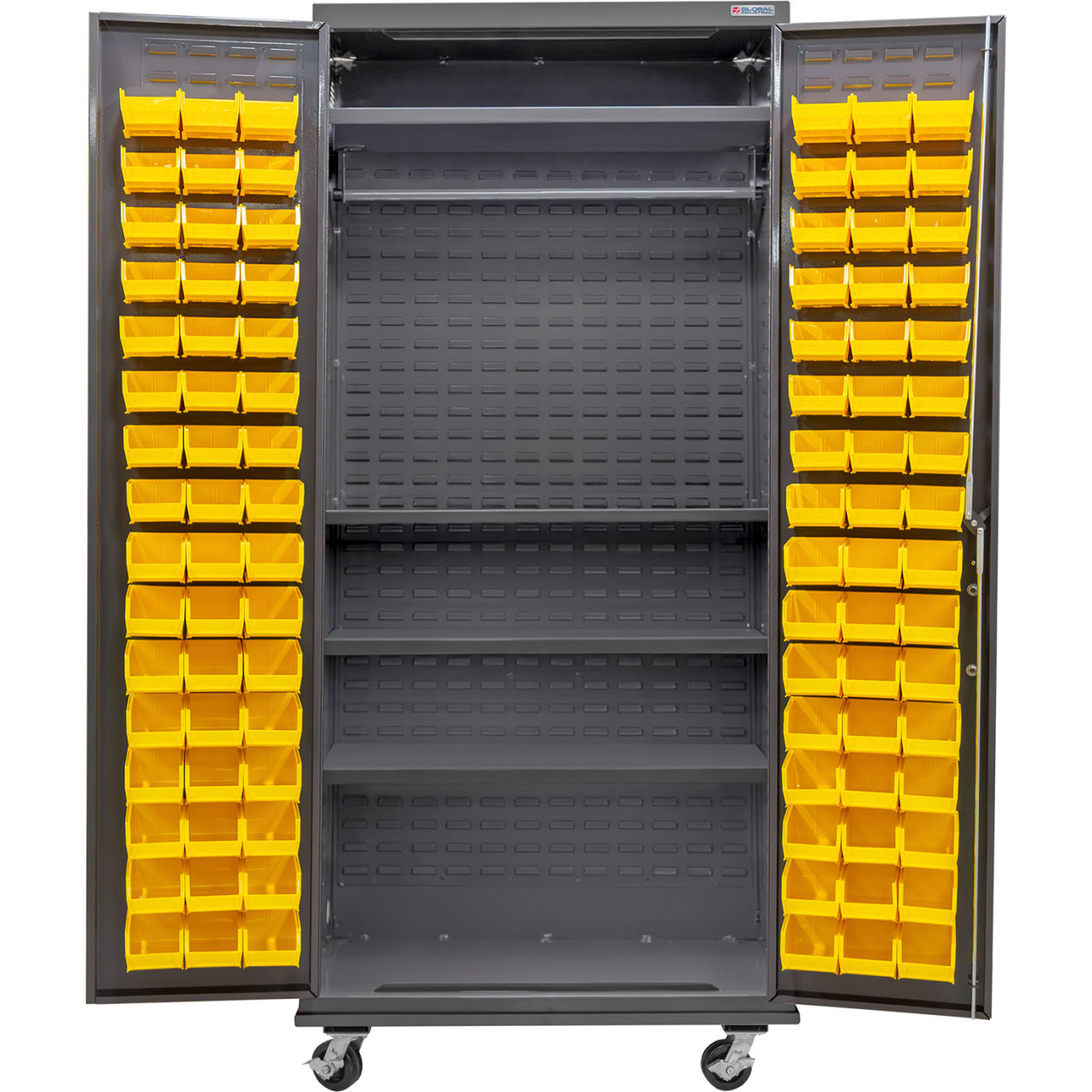 E-Locking Configurable Wardrobe Cabinet 36", 36"x24"x85", 4 Shelves, 96 YLW Bins