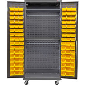 E-Locking Configurable Wardrobe Cabinet 36", 36"x24"x85", 2 Shelves, 96 YLW Bins