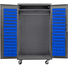 E-Locking Configurable Wardrobe Cabinet 48"W x 24"D x 85"H, 120 Blue Bins