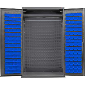 E-Locking Configurable Wardrobe Cabinet, 48"Wx24"Dx78"H, 120 Blue Bins