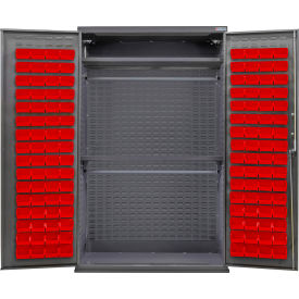 E-Locking Configurable Wardrobe Cabinet, 48"Wx24"Dx78"H, 120 Red Bins