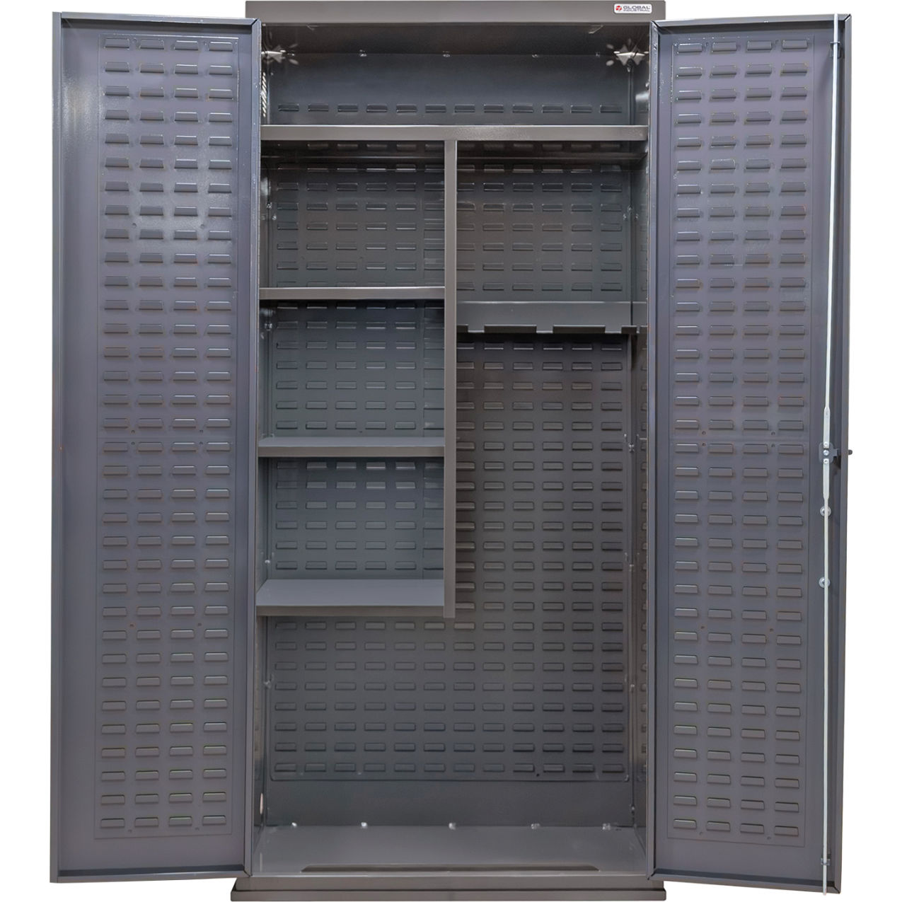 E-Locking Configurable Janitorial Cabinet, 36"W x 24"D x 78"H, 4 Shelves