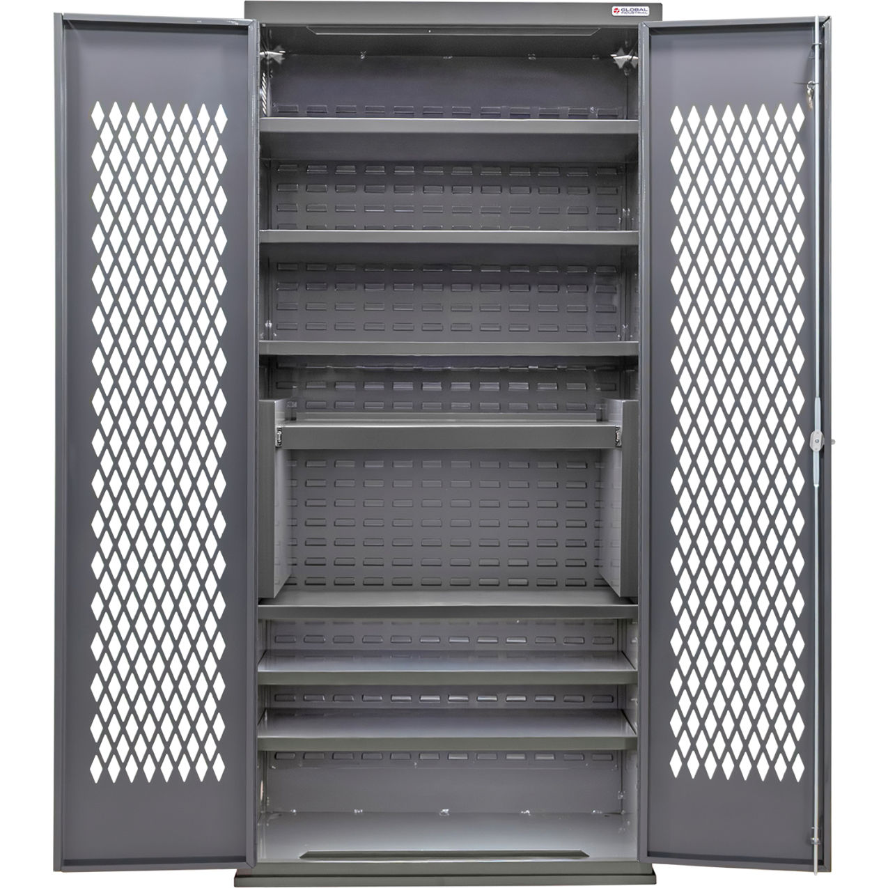 Configurable Ventilated Shelf Cabinet, 36"W x 24"D x 78"H, 7 Shelves
