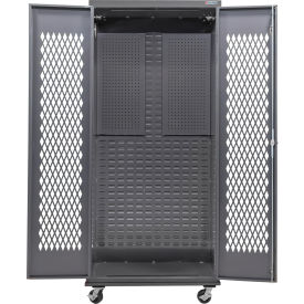 Configurable Ventilated Mobile Pegboard Cabinet, 36"W x 24"D x 85"H