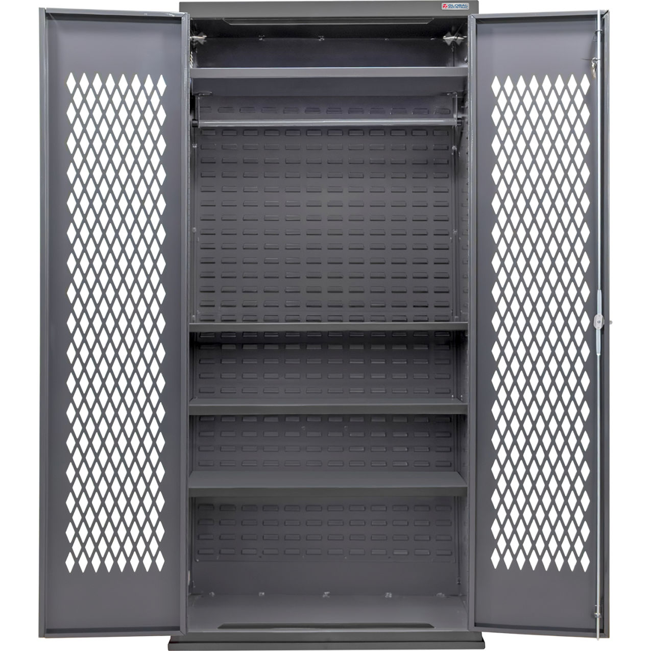Configurable Ventilated Wardrobe Cabinet, 36"W x 24"D x 78"H, 4 Shelves