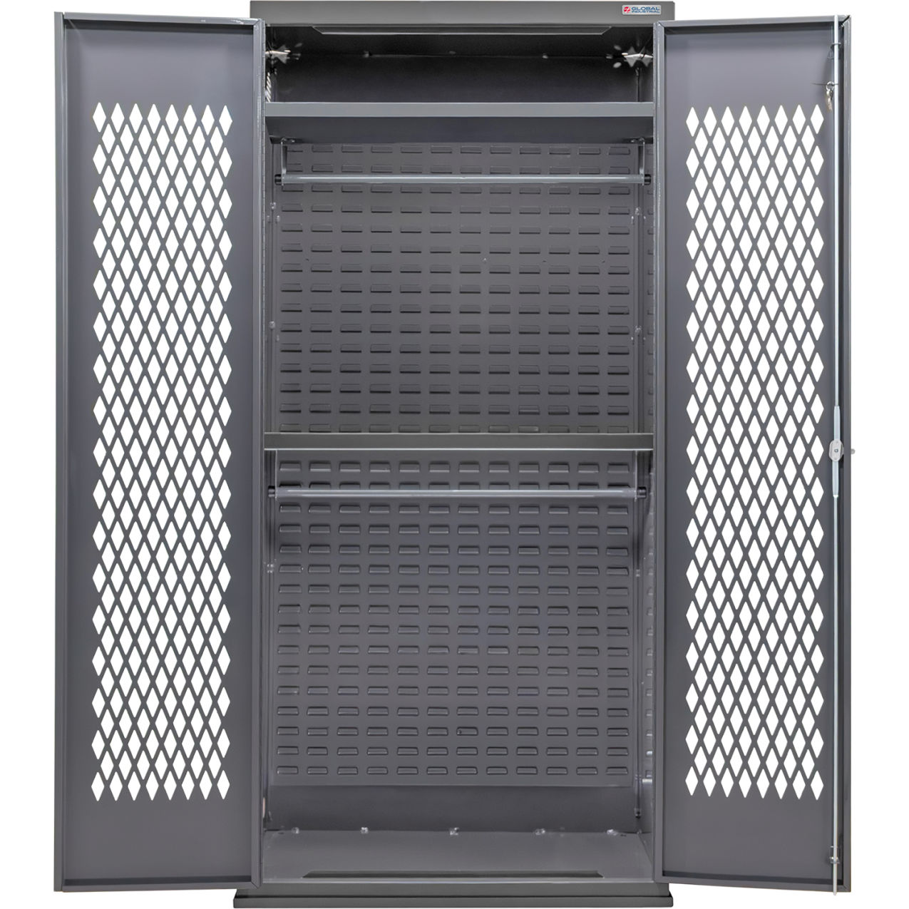 Configurable Ventilated Wardrobe Cabinet, 36"W x 24"D x 78"H, 2 Shelves