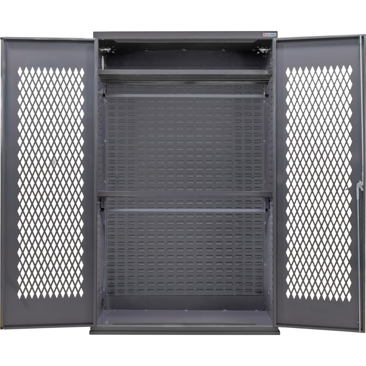 Configurable Ventilated Wardrobe Cabinet, 48"W x 24"D x 78"H, 2 Shelves