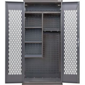 Configurable Ventilated Janitorial Charging Cabinet, 36"Wx24"Dx78"H, 4 Shelves