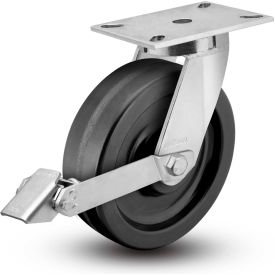 7 Series Swivel Plate Caster LH15.5 BRK1 With Brake 12" Dia. 3500 Lb. Cap.