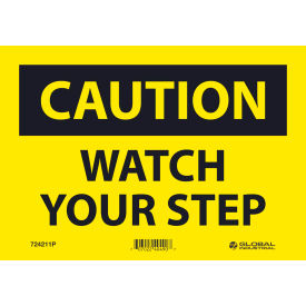Caution Watch Your Step, 7x10, Pressure Sensitive Vinyl