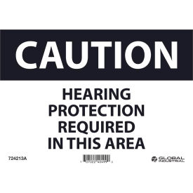 Caution Hearing Protection Required In This Area, 7x10, Aluminum