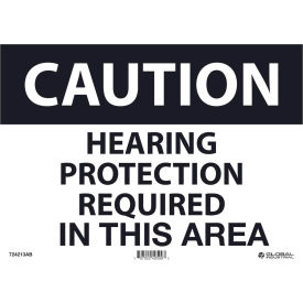 Caution Hearing Protection Required In This Area, 10x14, Aluminum